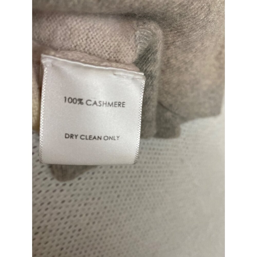 100% Cashmere Cropped Sweater Pink Gray Camouflage Raglan Soft - Picture 4 of 9